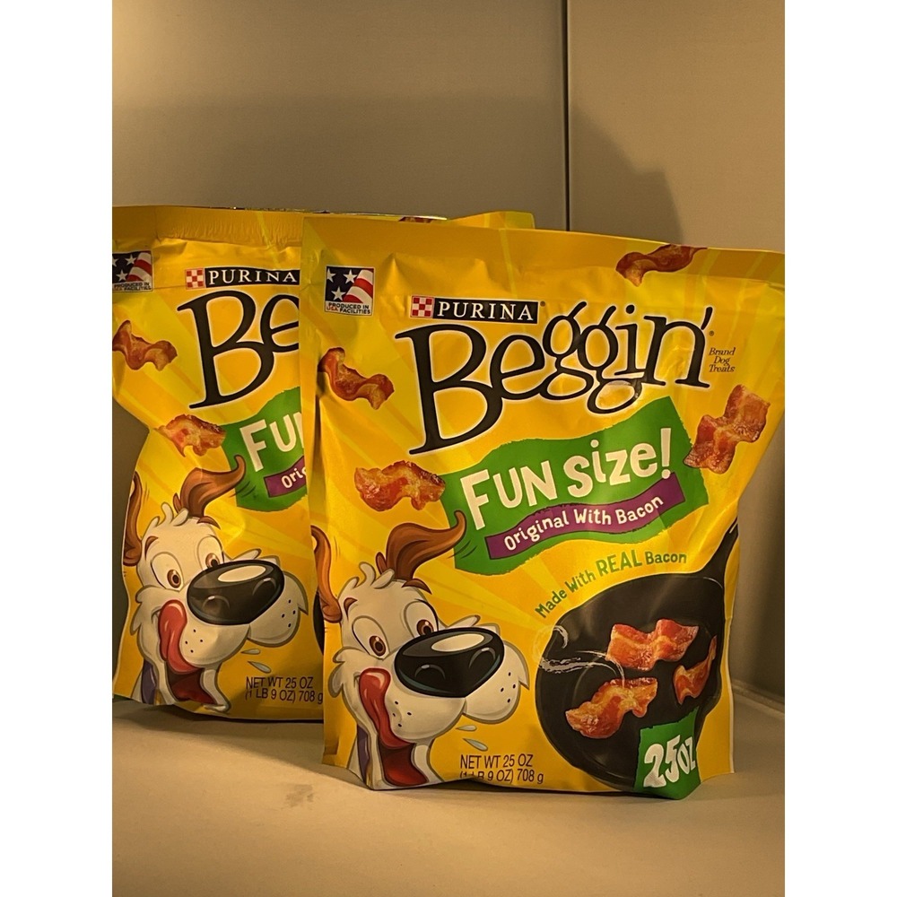 Purina Beggin' Strips Fun Size Bacon Flavor Dog Treats 25 oz 2 Pack